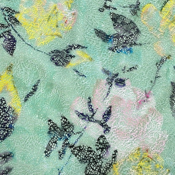 New ML Monique Lhuillier Allie Floral Off Shoulder Lace Midi Cocktail Dress 6 - Picture 12 of 14